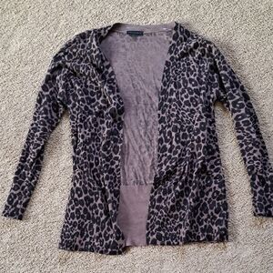 Leopard Print Open Cardigan Sweater